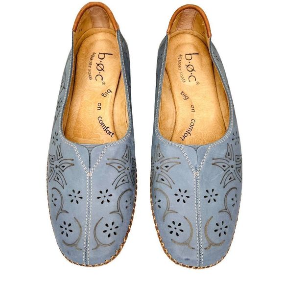 Born CONCEPTS b.o.c Women's Poha Leather Slip-On Flat Loafer Blue 8.5 EUC - Picture 4 of 13